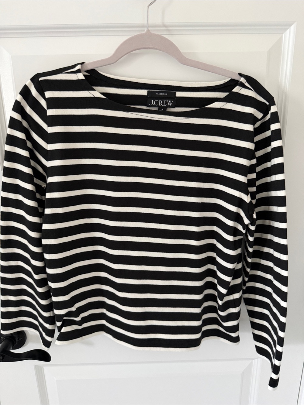 J. Crew Black & White Striped Long-Sleeve Tee